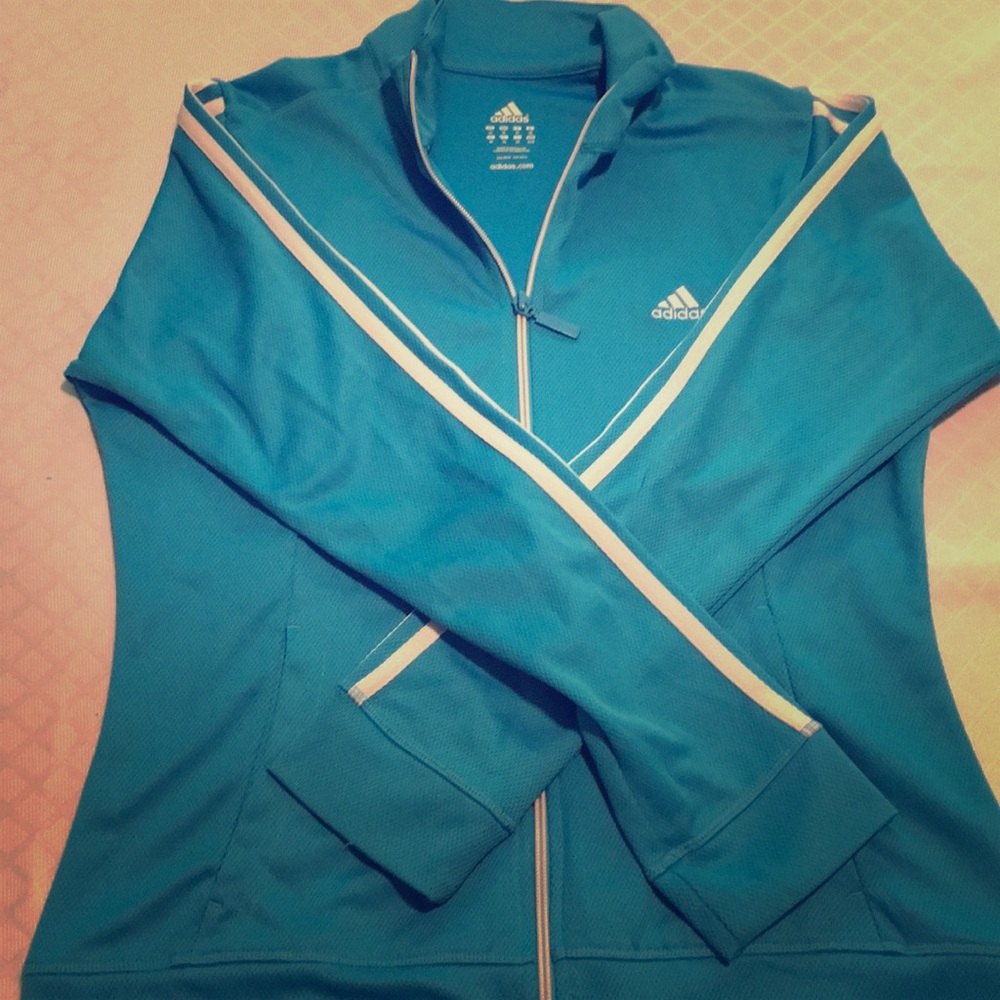 Women’s adidas blue full zip athletic jacket